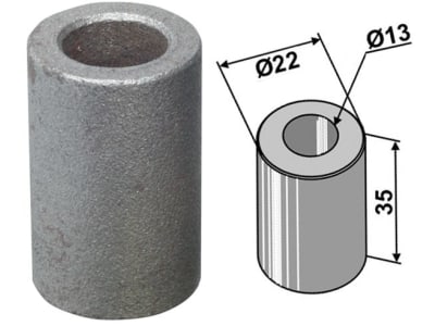 Industriehof® Buchse 35 x 4,5 mm, Ø innen 13 mm, Ø außen 22 mm, für Agram, Taarup, 63-ZZZ-19 Industriehof® Buchse 35 x 4,5 mm, Ø innen 13 mm, Ø außen 22 mm, für Agram, Taarup, 63-ZZZ-19