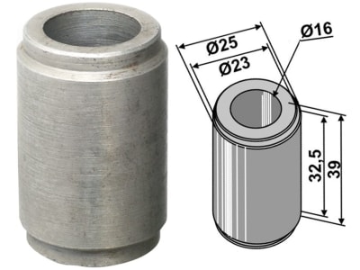 Industriehof® Buchse 32,5/39 x 4,5 mm, Ø innen 16 mm, Ø außen 23 mm; 25 mm, für Agram, Taarup, 63-ZZZ-20