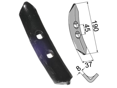 Industriehof® Spurlockererschar 190 x 37 x 8 mm für Spurlockerzinken Väderstad, 1.10.323