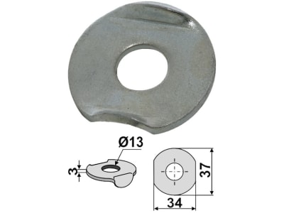 Industriehof® Unterlegscheibe 37; 34 x 13 x 3 mm, für universal, 10.ST-HH-2 Industriehof® Unterlegscheibe 37; 34 x 13 x 3 mm, für universal, 10.ST-HH-2