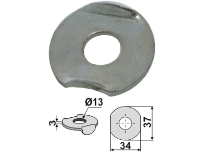 Industriehof® Unterlegscheibe 37; 34 x 13 x 3 mm, für universal, 10.ST-HH-2