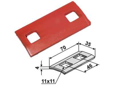 Industriehof® Zinkenhalter 70 x 35 x 4 mm für Striegelzinken (Best. Nr. 10487736), (Best. Nr. 10699046), Hassia, Lemken Striegelzinken, 10.ST-HH-8