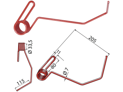 Industriehof® Striegelzinken 205 x 7 mm für Hassia und Lemken Saatstriegel DKA, Eurodrill, 10.ST-LE-05