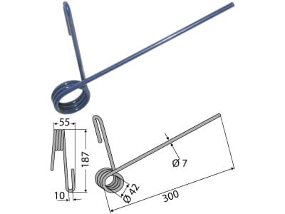 Industriehof® Striegelzinken 300 x 7 mm  für Saatstriegel Pöttinger Vitasem; Rabe Multidrill, 10.ST-RA-2