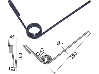 Industriehof® Striegelzinken 290 x 7 mm für Rabe Saatstriegel Multidrill, 10.ST-RA-3