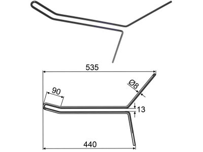 Industriehof® Striegelzinken 535 x 8 mm lang für Saatstriegel Pöttinger Aerosem, Vitasem; Rabe Ceria, 10.ST-RA-5