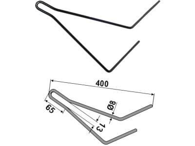 Industriehof® Striegelzinken 400 x 8 mm  für Saatstriegel Pöttinger Aerosem, Vitasem; Rabe Ceria, 10.ST-RA-6