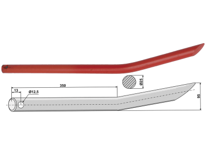 Industriehof® Frontladerzinken 560 mm, , spitz, gebogen, für Mailleux, 18561