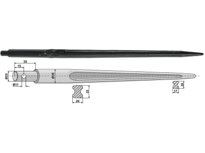 Industriehof® Frontladerzinken 860 mm, , spitz, gerade, für Mailleux, 18860