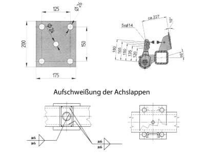 BPW Federplatte für Radbremse FL 4112, Membranzylinder, Vierkant 120 mm