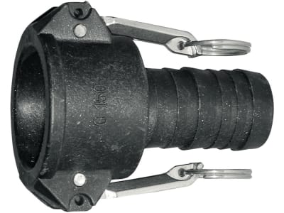 Hücobi Mutterteil "Kamlock "C", PP (Polypropylen), mit Schlauchtülle Hücobi Mutterteil "Kamlock "C", PP (Polypropylen), mit Schlauchtülle