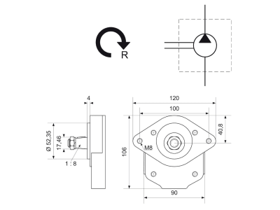 Hydraulikpumpe rechts einfach Fördermenge 11,0 cm³/U, für Landini 5000, 6000, 7000, 8000, Blizzard, CF, Frutteti, Trekker Hydraulikpumpe rechts einfach Fördermenge 11,0 cm³/U, für Landini 5000, 6000, 7000, 8000, Blizzard, CF, Frutteti, Trekker