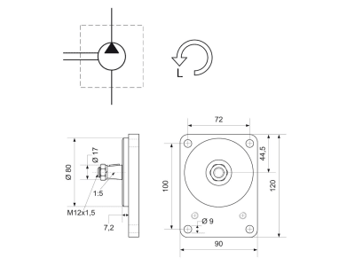 Hydraulikpumpe links einfach Fördermenge 16,0 cm³/U, für Carraro, Eicher, Holder, Hürlimann, Steyr