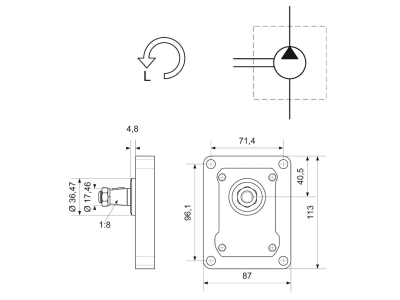 Hydraulikpumpe links einfach Fördermenge 16,0 cm³/U, für Case IH, David Brown, Fiatagri, Hürlimann, Lamborghini, Same