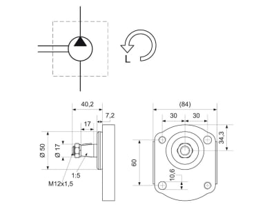 Hydraulikpumpe links einfach Fördermenge 8,0 cm³/U, für Case IH, John Deere