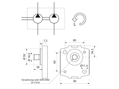 Hydraulikpumpe links doppelt Fördermenge 22,5 cm³/U; 14,0 cm³/U, für Deutz-Fahr DX, Agrostar