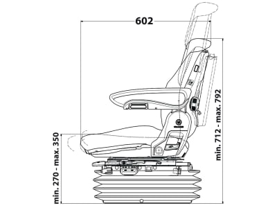 Grammer Traktorsitz "Maximo® Comfort Plus", ohne Sitzheizung, luftgefedert, High-Performance-Stoff, anthrazit/grün/silber