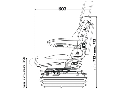 Grammer Traktorsitz "Maximo® Comfort Plus", mit/ohne Sitzheizung, luftgefedert, High-Performance-Stoff, anthrazit/grün/silber Grammer Traktorsitz "Maximo® Comfort Plus", mit/ohne Sitzheizung, luftgefedert, High-Performance-Stoff, anthrazit/grün/silber