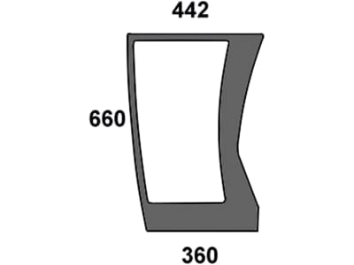 Frontscheibe, grün, unten rechts, geklebt, Siebdruck, für Deutz-Fahr, Hürlimann, Lamborghini, Same, Kabine NEW; Profiline; TTV; MK2; MK3