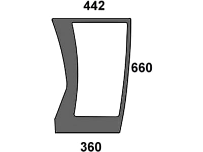 Frontscheibe, grün, unten links, geklebt, Siebdruck, für Deutz-Fahr, Hürlimann, Lamborghini, Same, Kabine NEW; Profiline; TTV; MK2; MK3