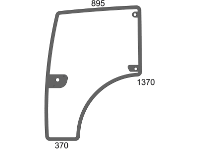 Türscheibe grün, links, für Deutz-Fahr, Hürlimann, Lamborghini, Same