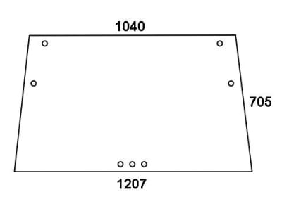 Frontscheibe, grün/klar, Bohrungen 7, ausstellbar, für Deutz-Fahr D 07