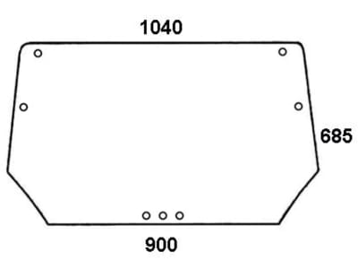 Heckscheibe, klar, 2-Loch-Befestigung, für Deutz-Fahr D 07 C