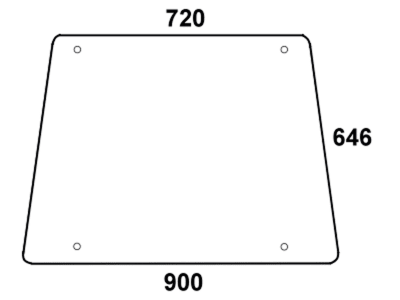 Seitenscheibe, klar, Bohrungen 4, ausstellbar, aufklappbar, für Deutz-Fahr DX, Kabine DX
