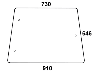 Seitenscheibe, klar, Bohrungen 3, ausstellbar, aufklappbar, für Deutz-Fahr DX, Kabine DX
