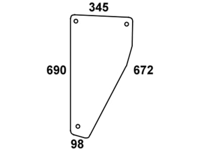 Frontscheibe, grün/klar, Bohrungen 3, für Deutz-Fahr DX Frontscheibe, grün/klar, Bohrungen 3, für Deutz-Fahr DX