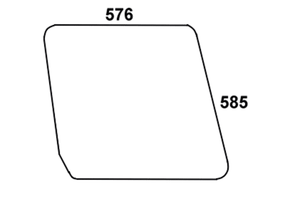 Türscheibe, klar, oben links/rechts, für Deutz-Fahr DX 80