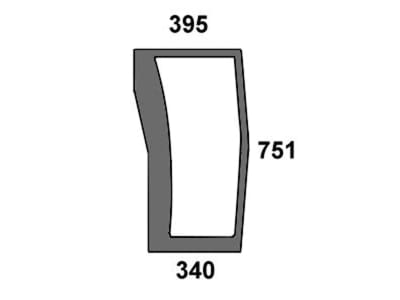 Frontscheibe, grün/klar, unten rechts, geklebt, Siebdruck, für Massey Ferguson 4000 Frontscheibe, grün/klar, unten rechts, geklebt, Siebdruck, für Massey Ferguson 4000