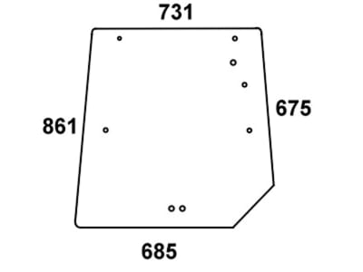 Heckscheibe, grün, 2-Loch-Befestigung, Siebdruck, für Massey Ferguson 6000, 8000, Kabine 6100; 8100 Heckscheibe, grün, 2-Loch-Befestigung, Siebdruck, für Massey Ferguson 6000, 8000, Kabine 6100; 8100