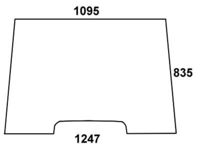 Frontscheibe, klar, Stärke 5 mm; 6,8 mm für Massey Ferguson 300 Frontscheibe, klar, Stärke 5 mm; 6,8 mm für Massey Ferguson 300