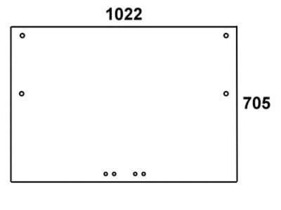 Heckscheibe, klar, 2-Loch-Befestigung, für Steyr 8140, 8150, 8160, 8170