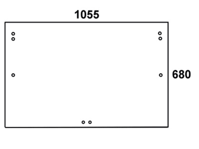 Heckscheibe, klar, 4-Loch-Befestigung, für Steyr 8000, Kabine SK-1; SK-2