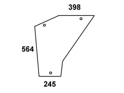 Türscheibe, bronze, unten, für New Holland 466, 566, 666, 766