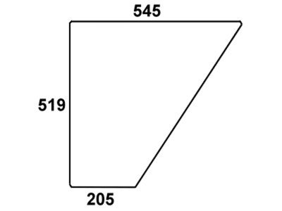 Türscheibe, klar, unten links/rechts, für Fendt Farmer 300, Geräteträger