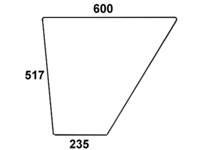 Türscheibe, grün/klar, unten links/rechts, für Fendt Favorit Türscheibe, grün/klar, unten links/rechts, für Fendt Favorit