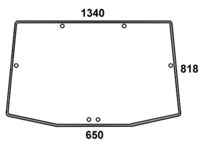 Heckscheibe, grün, 2-Loch-Befestigung, Siebdruck, für John Deere 7000, 8000 Heckscheibe, grün, 2-Loch-Befestigung, Siebdruck, für John Deere 7000, 8000