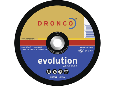 Dronco® Metall-Trennscheibe "AS 36 V Evolution" 180 x 2,2 x 22,23 mm, gerade Dronco® Metall-Trennscheibe "AS 36 V Evolution" 180 x 2,2 x 22,23 mm, gerade
