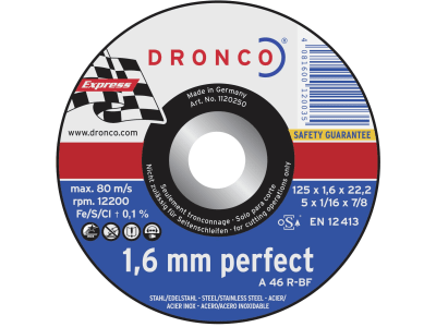 Dronco® Metall-Trennscheibe "A 46 R Perfect Express" gerade Dronco® Metall-Trennscheibe "A 46 R Perfect Express" gerade