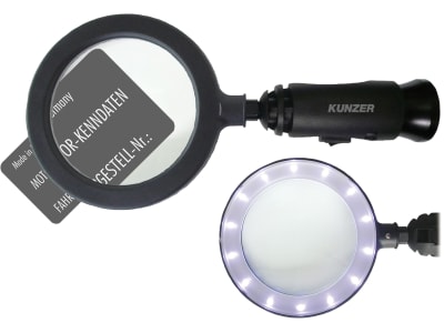 KUNZER Lupe Vergrößerung 3 fach mit LED-Beleuchtung, 7LL01 KUNZER Lupe Vergrößerung 3 fach mit LED-Beleuchtung, 7LL01