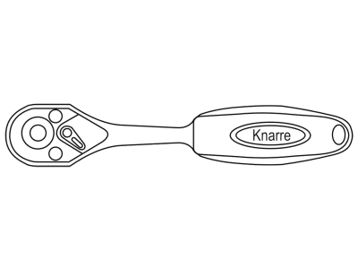 KUNZER Ratsche 1/2 " gekröpft, mit Feinverzahnung 250 mm, Chrom-Vanadium, 7SS150-KN12