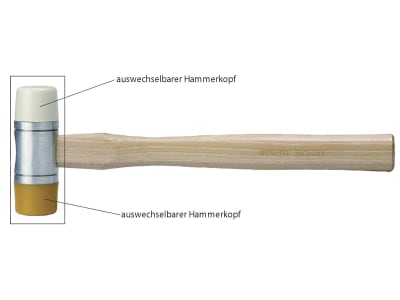 Schonhammer PU (Polyurethan); Nylon mit Hickorystiel Schonhammer PU (Polyurethan); Nylon mit Hickorystiel