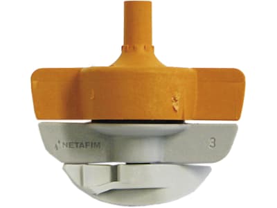 NETAFIM™ Microsprinkler SpinNet™ FLT Wurfwinkel flach      Drehzapfen grau, hängend 