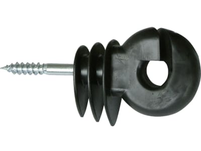 Ako Ringisolator "Big" 50 St., Holzgewinde, schwarz, für Drähte und Litzen, 44326/502 Ako Ringisolator "Big" 50 St., Holzgewinde, schwarz, für Drähte und Litzen, 44326/502