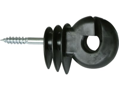 Ako Ringisolator "Big" 50 St., Holzgewinde, schwarz, für Drähte und Litzen, 44326/502