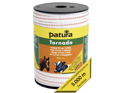 Patura Breitband "Tornado" weiß; orange 12,5 mm/400 m, 185101