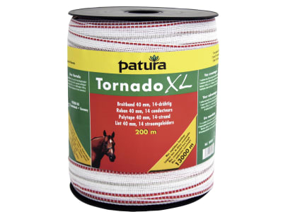 Patura Breitband "Tornado XL" weiß; rot 40 mm/200 m, 189501 Patura Breitband "Tornado XL" weiß; rot 40 mm/200 m, 189501